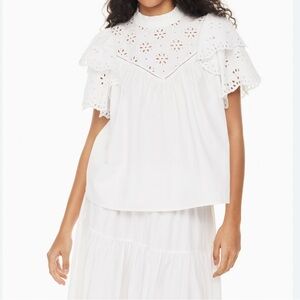 aritzia Little Moon White top blouse poplin